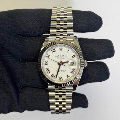 Rolex Datejust 41mm White Dial Watch Ref# 126334 - Happy Jewelers Fine Jewelry Lifetime Warranty