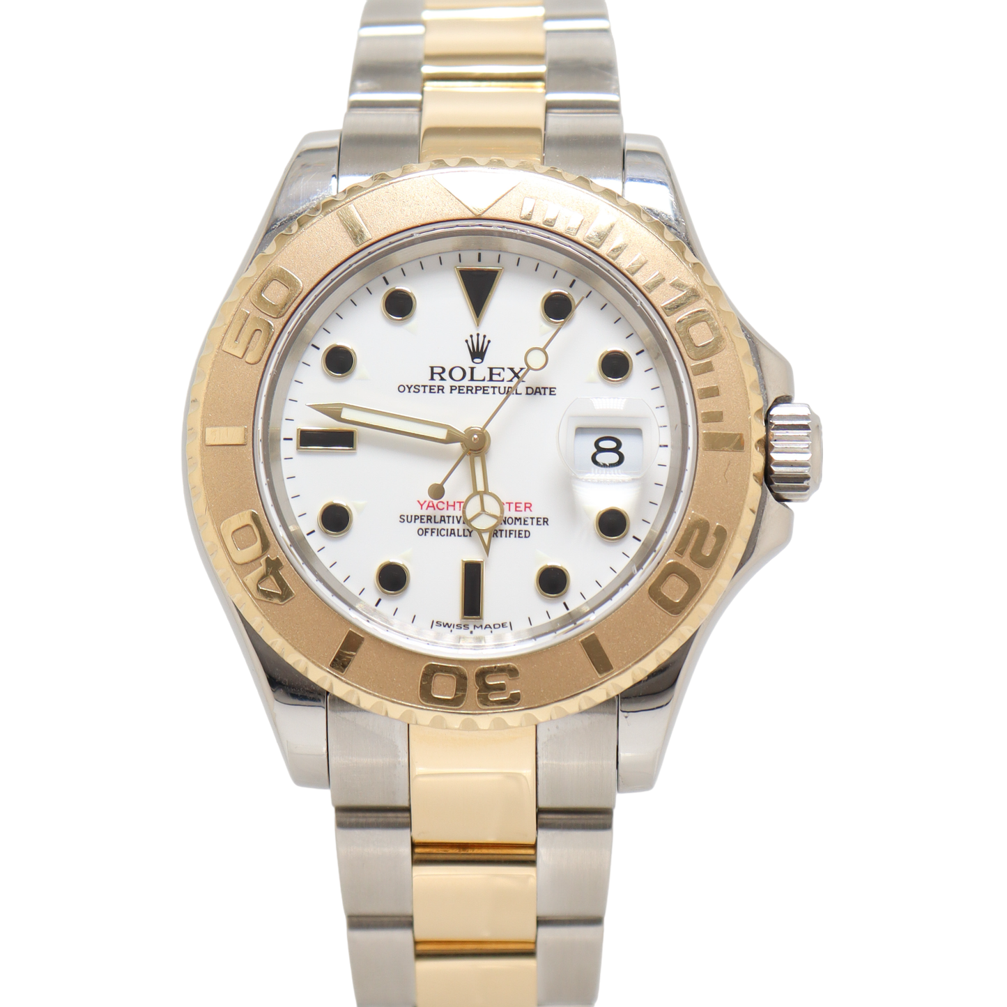 Rolex Yacht Master Two Tone Yellow Gold & Steel 40mm White Dot Dial Watch Reference #: 16623 - Happy Jewelers Fine Jewelry Lifetime Warranty