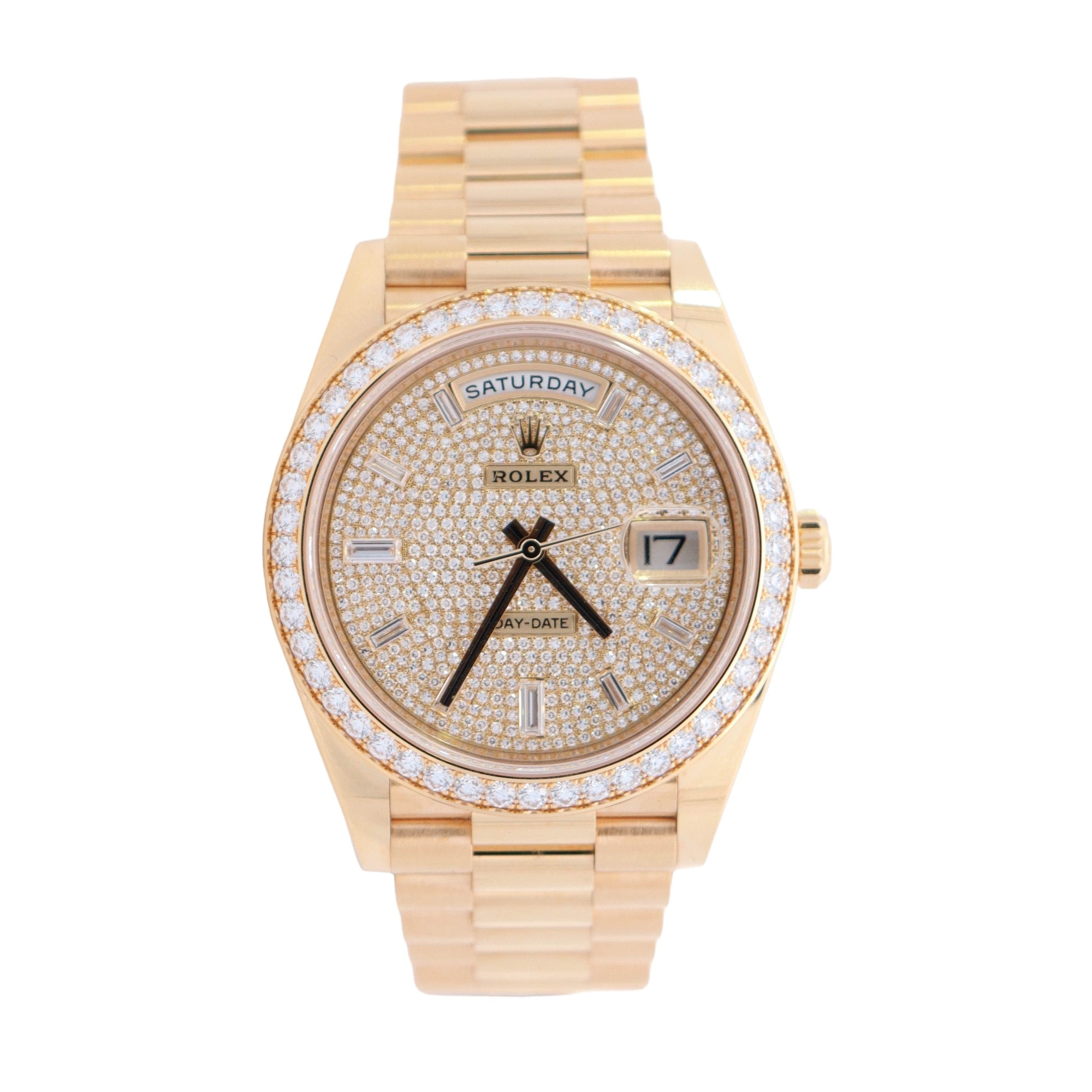 Rolex Day-Date 40mm Pave Dial Watch Ref# 228348RBR - Happy Jewelers Fine Jewelry Lifetime Warranty