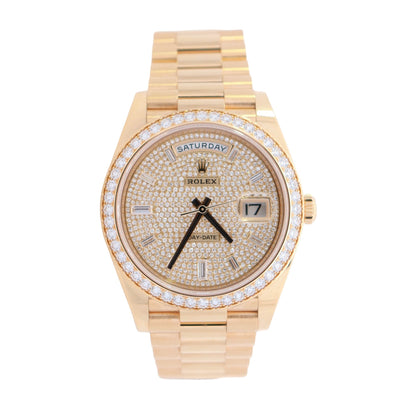 Rolex Day-Date 40mm Pave Dial Watch Ref# 228348RBR - Happy Jewelers Fine Jewelry Lifetime Warranty