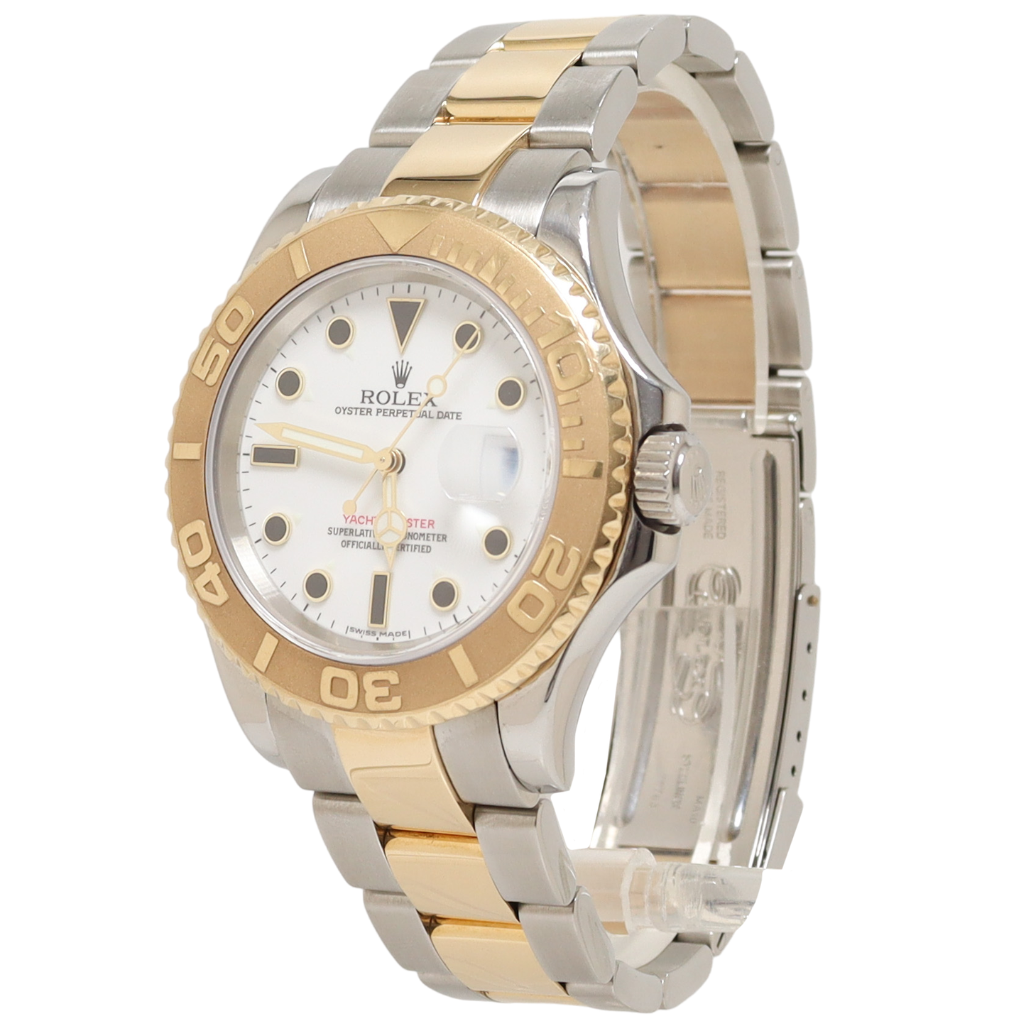 Rolex Yachtmaster Yellow Gold and Stainless Steel 40mm White Dot Dial Watch Reference# 16623 - Happy Jewelers Fine Jewelry Lifetime Warranty