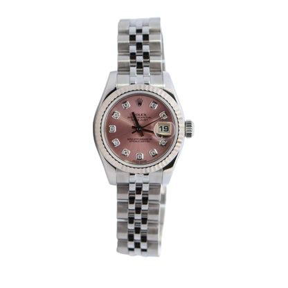 Rolex Datejust 26mm Pink Dial Watch Ref# 179174 - Happy Jewelers Fine Jewelry Lifetime Warranty