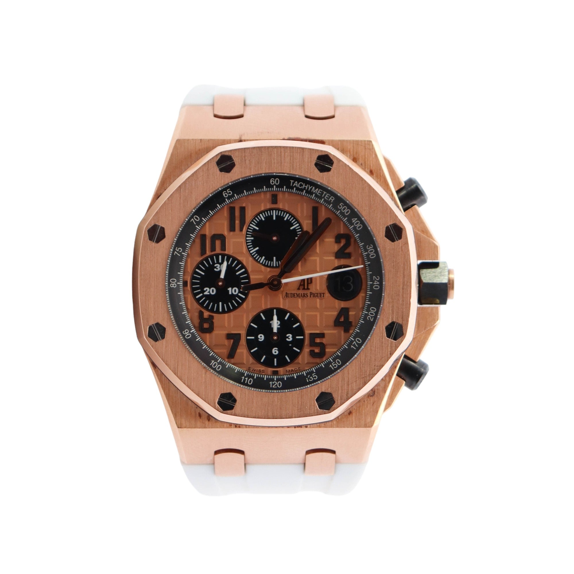 Audemars Piguet Royal Oak Offshore 42mm Rose Dial Watch Ref# 26470OR.OO.A002CR.01 - Happy Jewelers Fine Jewelry Lifetime Warranty