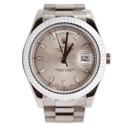 Rolex Day-Date 41mm Silver Dial Watch Ref# 218239 - Happy Jewelers Fine Jewelry Lifetime Warranty