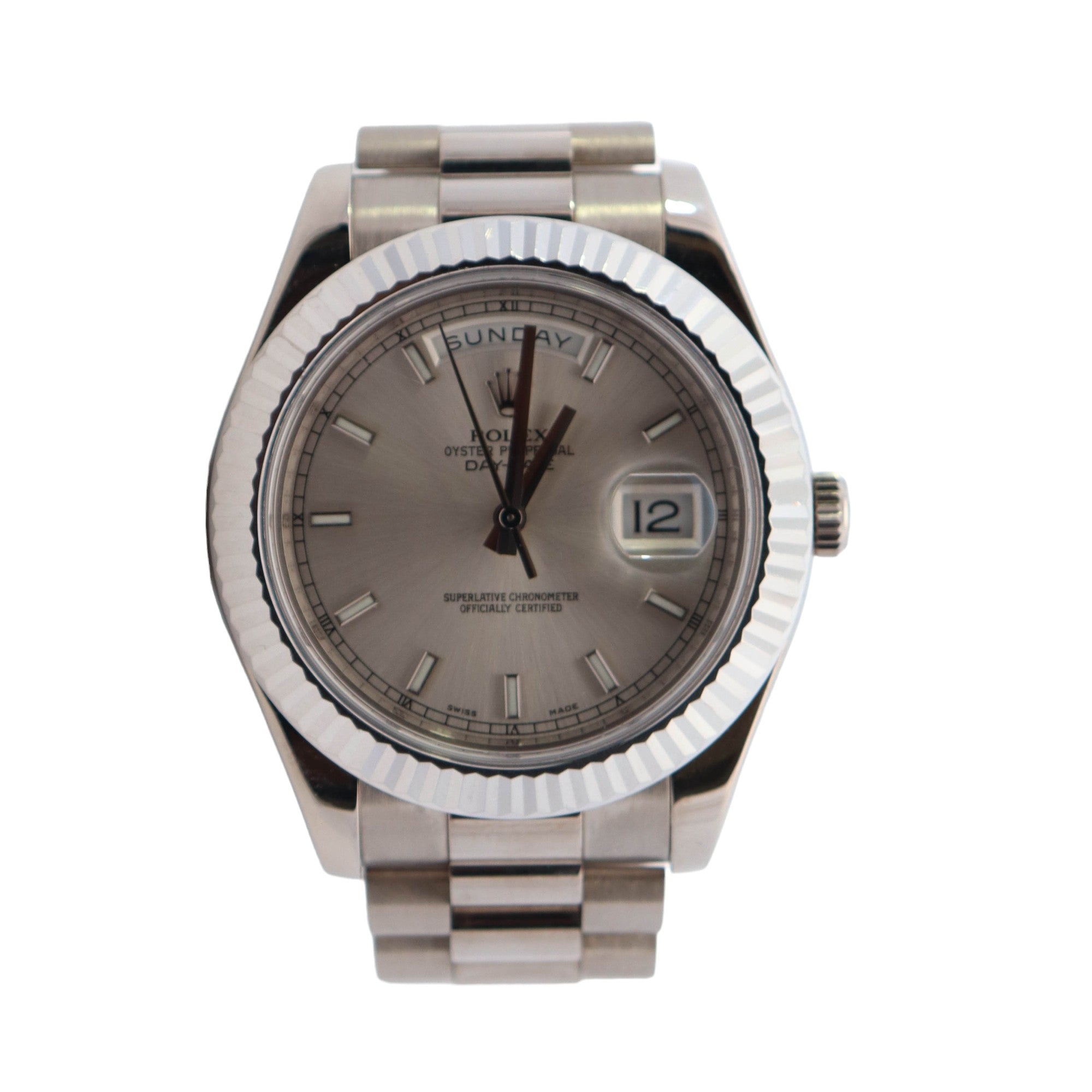 Rolex Day-Date II 41mm Silver Dial Watch Ref# 218239 - Happy Jewelers Fine Jewelry Lifetime Warranty