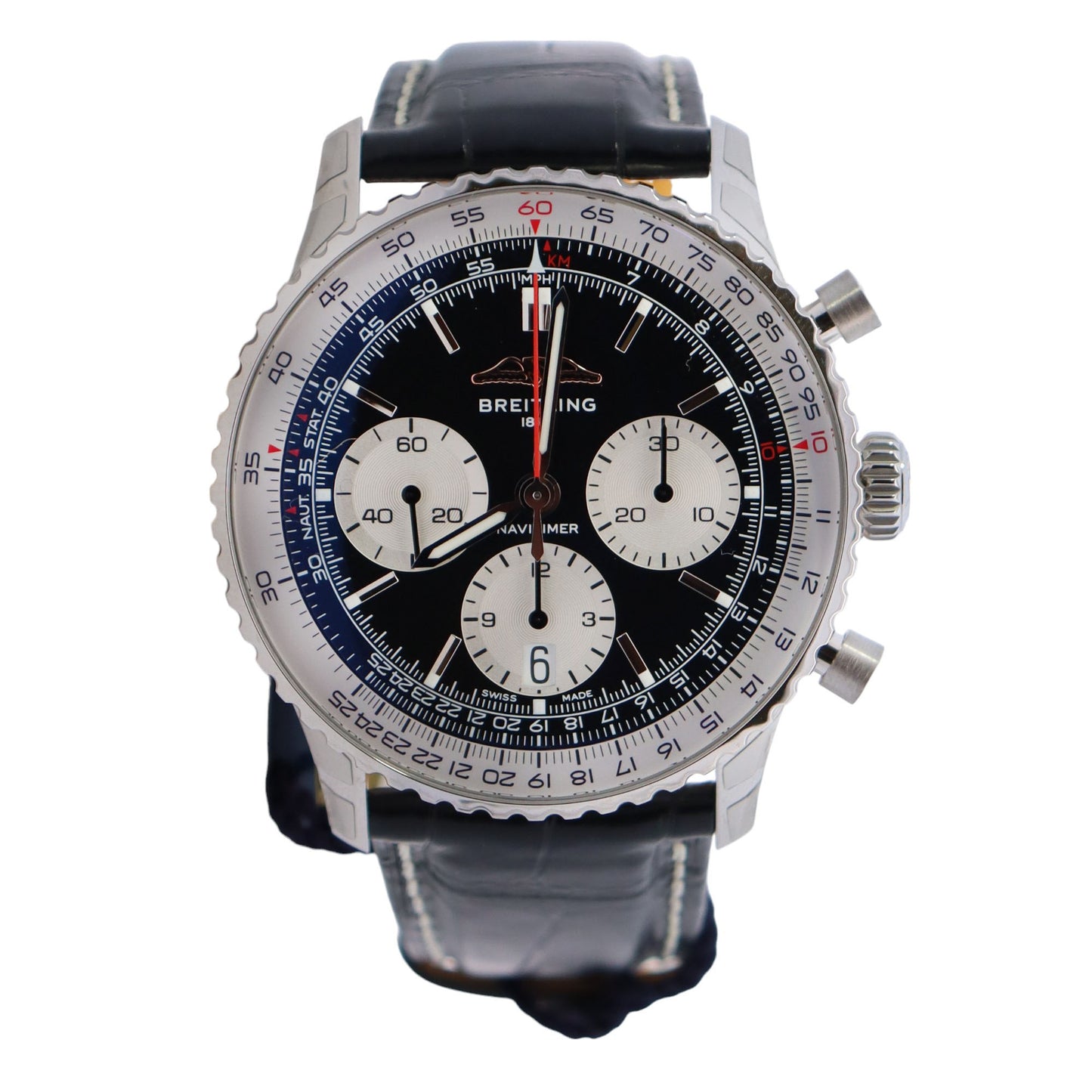 Breitling Navitimer 41mm Black Dial Watch Ref# AB0139