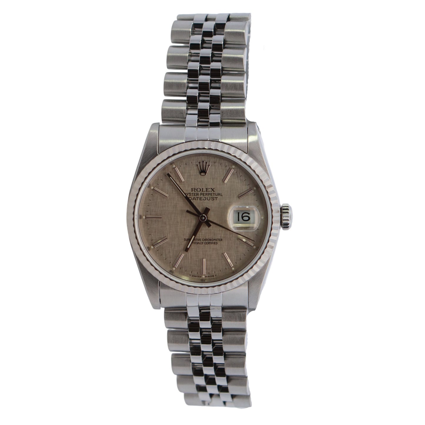 Rolex Datejust 36mm Silver Dial Watch Ref# 16234