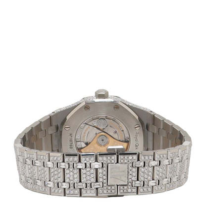 Audemars Piguet Royal Oak Stainless Steel 42mm Iced Out Pave Diamond Dial Watch Reference#: 26591TI.OO.1252TI.03 - Happy Jewelers Fine Jewelry Lifetime Warranty