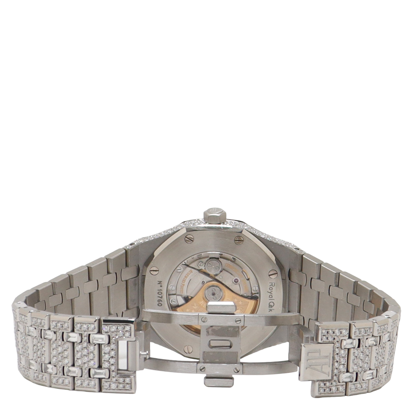 Audemars Piguet Royal Oak Stainless Steel 42mm Iced Out Pave Diamond Dial Watch Reference#: 26591TI.OO.1252TI.03 - Happy Jewelers Fine Jewelry Lifetime Warranty