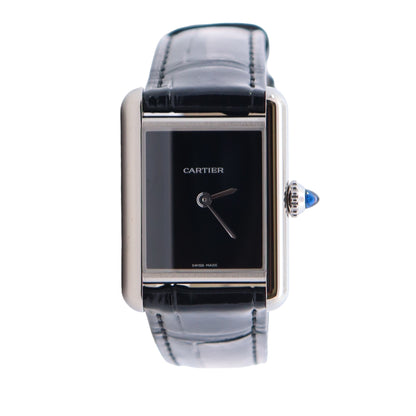 Cartier Tank 22mm Black Dial Watch Ref# WSTA0071 - Happy Jewelers Fine Jewelry Lifetime Warranty