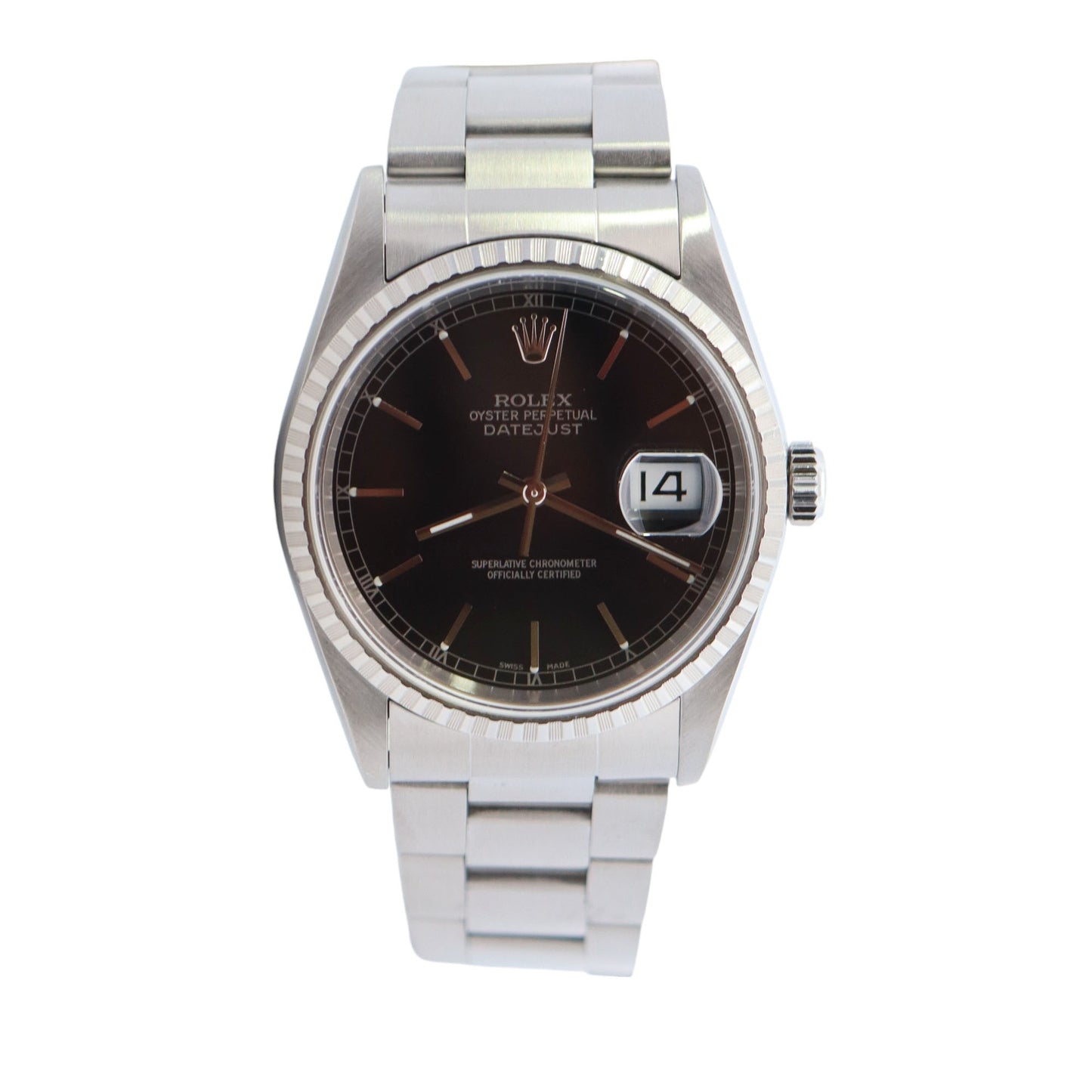 Rolex Datejust 36mm Black Dial Watch Ref# 16220