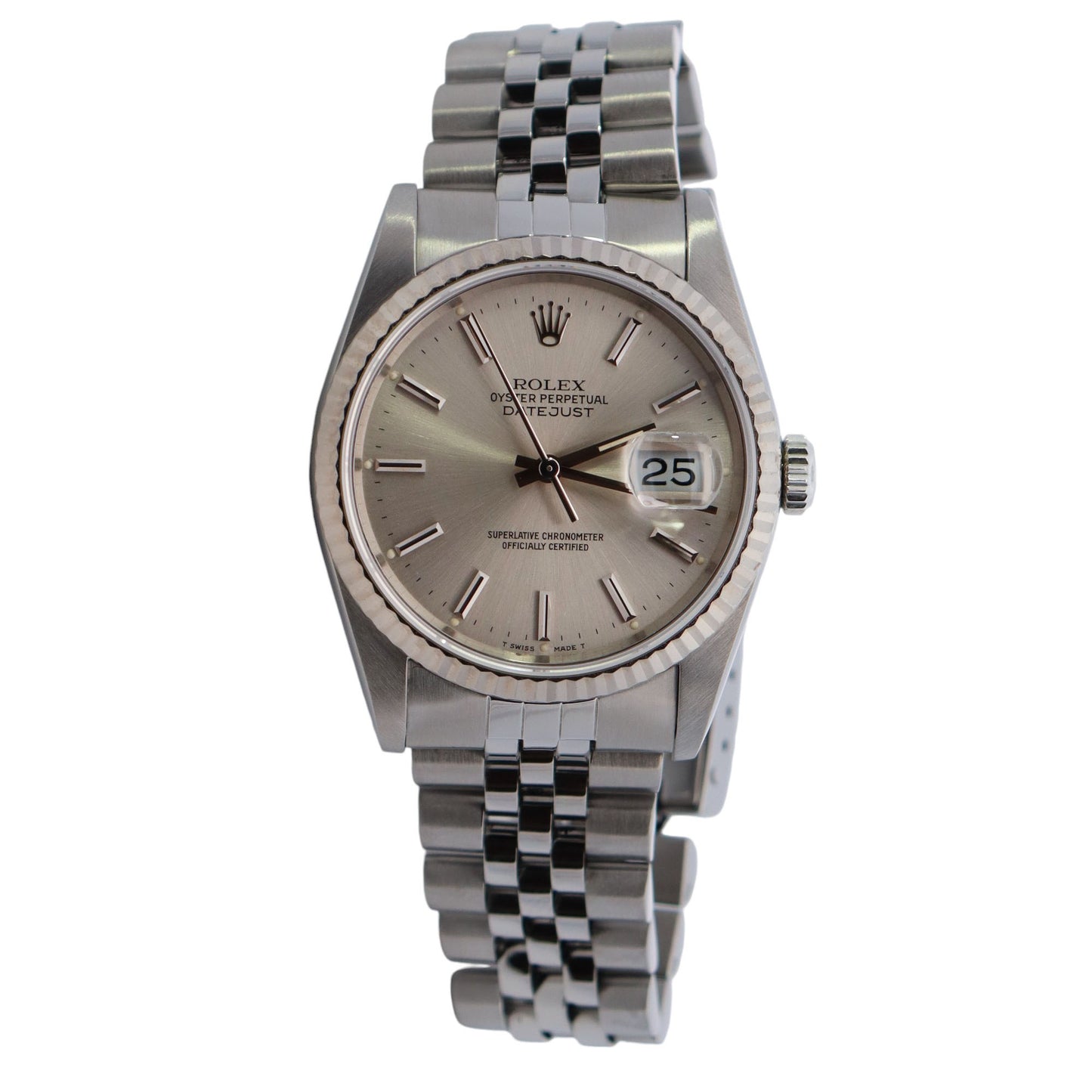 Rolex Datejust 36mm Silver Dial Watch Ref# 16234