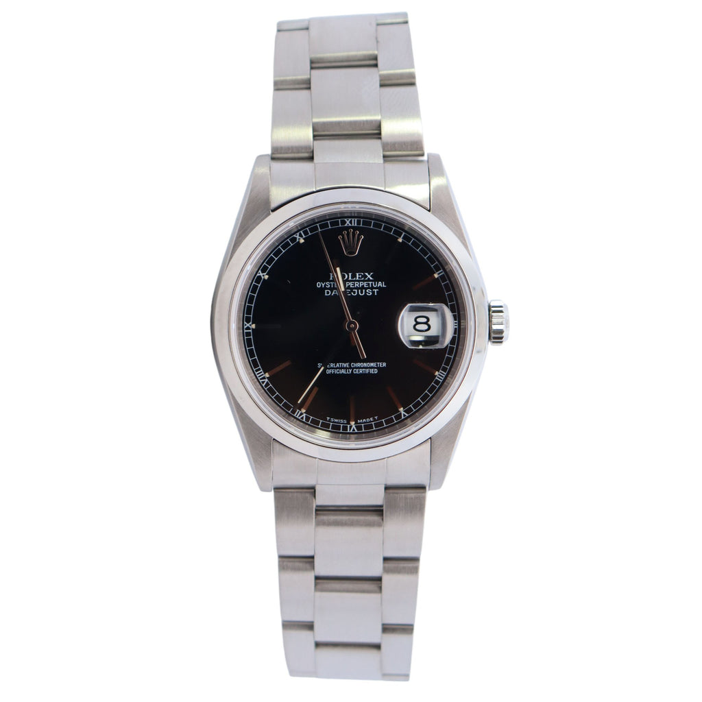 Rolex Datejust 36mm Black Dial Watch Ref# 16200 – Happy Jewelers