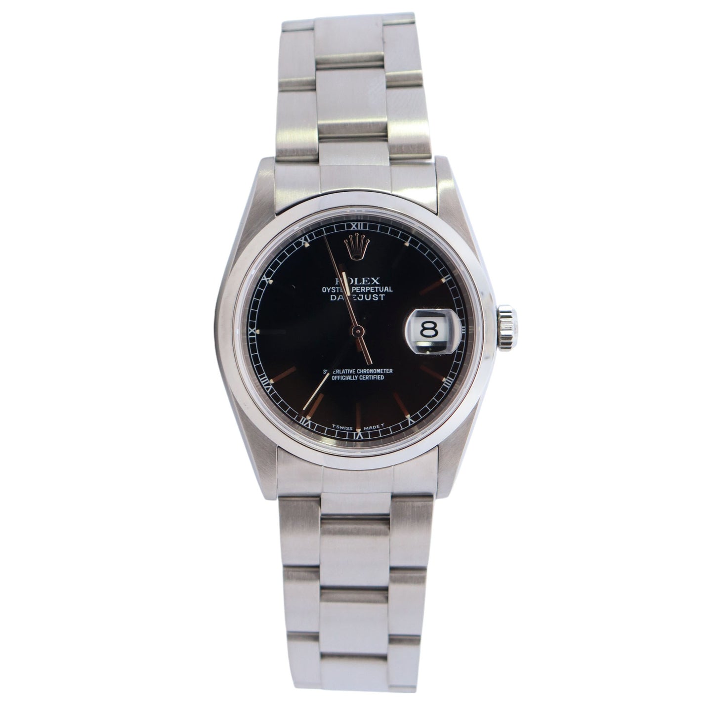 Rolex Datejust 36mm Black Dial Watch Ref# 16200