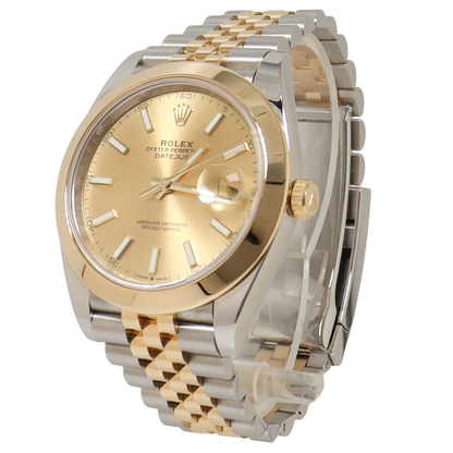 Rolex Datejust Stainless Steel & Yellow Gold 41mm Champagne Diamond Dial Watch Reference# 126303 - Happy Jewelers Fine Jewelry Lifetime Warranty