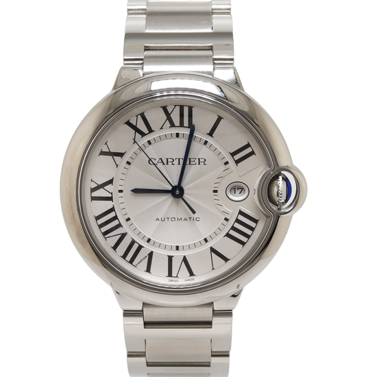 Cartier Ballon Bleu Stainless Steel 36mm Silver Roman Dial Watch Reference# WSBB0048 - Happy Jewelers Fine Jewelry Lifetime Warranty