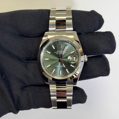 Rolex Datejust 41mm Green Dial Watch Ref# 126300 - Happy Jewelers Fine Jewelry Lifetime Warranty