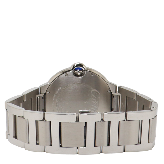 Cartier Ballon Bleu Stainless Steel 36mm Silver Roman Dial Watch Reference#: WSBB0048 - Happy Jewelers Fine Jewelry Lifetime Warranty