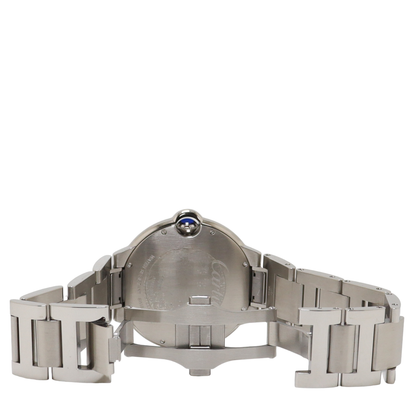Cartier Ballon Bleu Stainless Steel 36mm Silver Roman Dial Watch Reference#: WSBB0048 - Happy Jewelers Fine Jewelry Lifetime Warranty