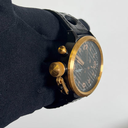 U-Boat Flightdeck 50mm Black Carbon Dial Watch Ref# U7750/50