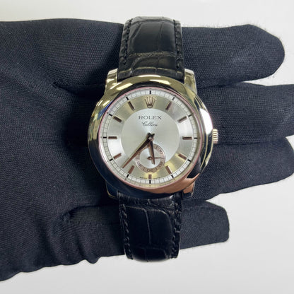 Rolex Cellini Platinum 38mm Ice Blue Dial Watch Ref# 5241/6 - Happy Jewelers Fine Jewelry Lifetime Warranty