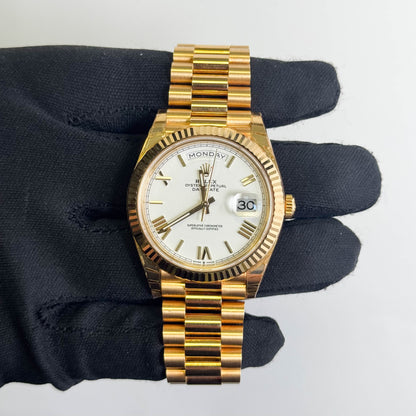 Rolex Day-Date 40mm White Dial Watch Ref# 228238