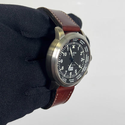 Glashutte Original Senator Navigator Worldview 44mm Black Dial Watch Ref# 39-47-07-07-04 - Happy Jewelers Fine Jewelry Lifetime Warranty