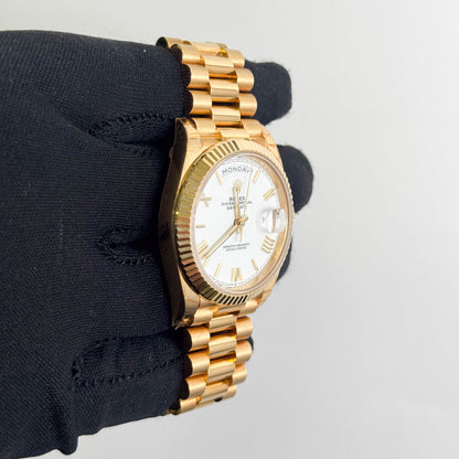 Rolex Day-Date 40mm White Dial Watch Ref# 228238