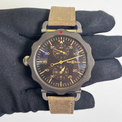 Bell & Ross Vintage WW2 Regulateur Heritage 49mm  Black Dial Watch Ref# BRWW2-REG-HER/SCA - Happy Jewelers Fine Jewelry Lifetime Warranty