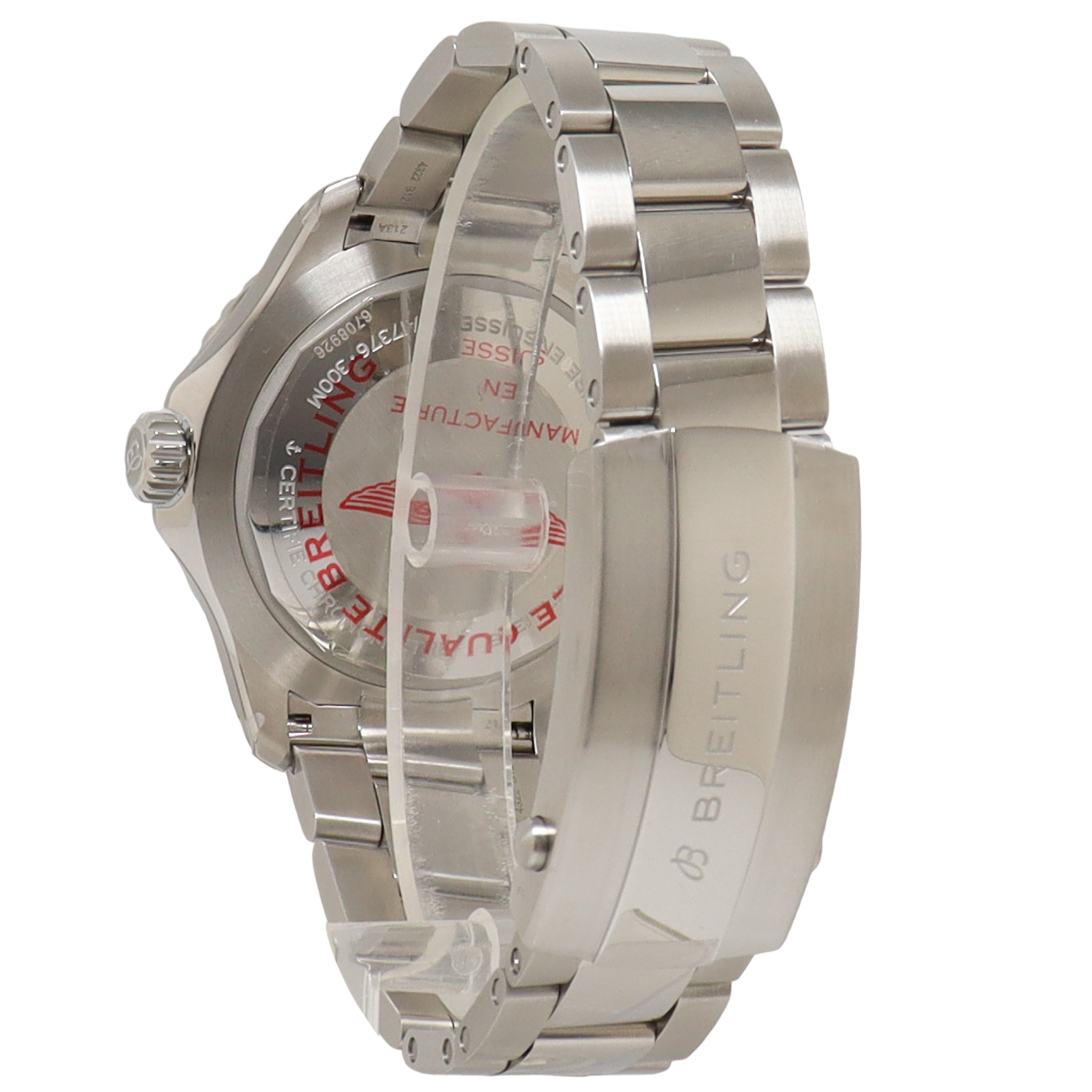 Breitling Superocean Automatic Stainless Steel 44mm White & Turquoise Dial Watch Reference# A17376 - Happy Jewelers Fine Jewelry Lifetime Warranty