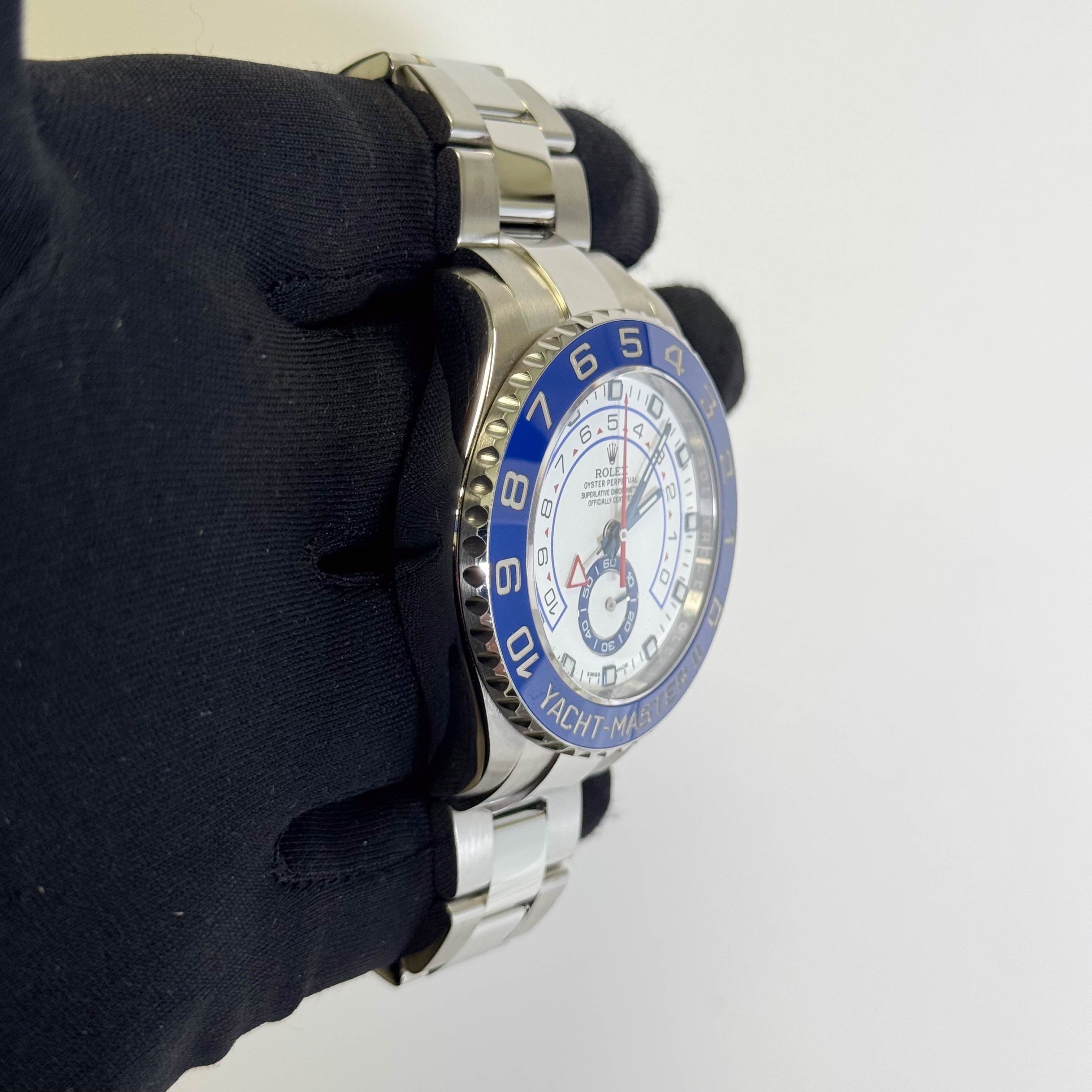 Rolex Yacht-Master II 44mm White Dial Watch Ref# 116680 - Happy Jewelers Fine Jewelry Lifetime Warranty