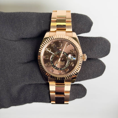 Rolex Sky-Dweller 42mm Chocolate Dial Watch Ref# 326935 - Happy Jewelers Fine Jewelry Lifetime Warranty
