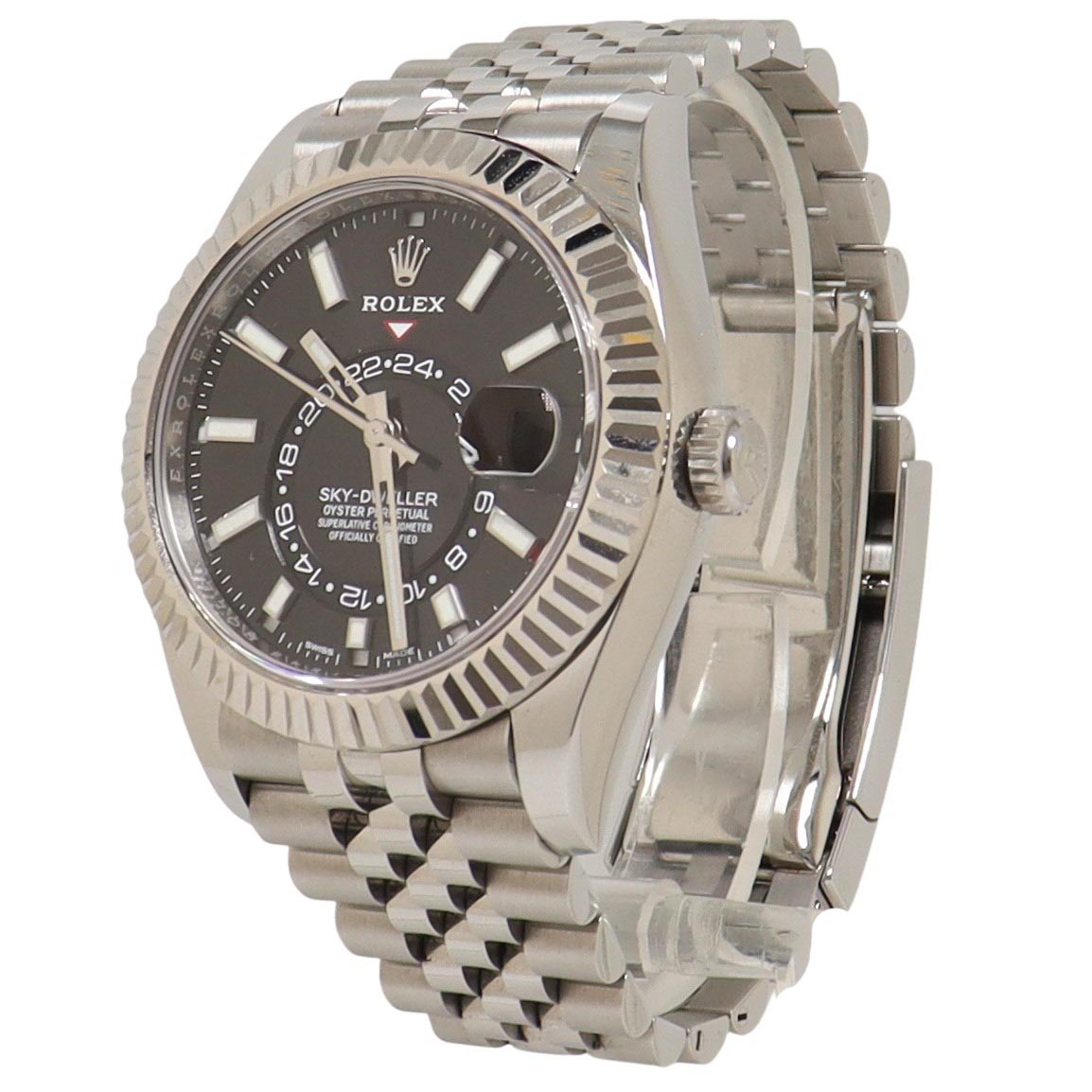 Rolex Sky Dweller Stainless Steel 42mm Black Stick Dial Watch Reference#: 326934 - Happy Jewelers Fine Jewelry Lifetime Warranty