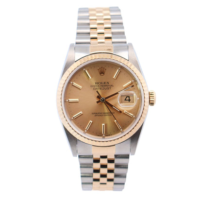 Rolex Datejust 36mm Champagne Dial Ref# 16233 - Happy Jewelers Fine Jewelry Lifetime Warranty