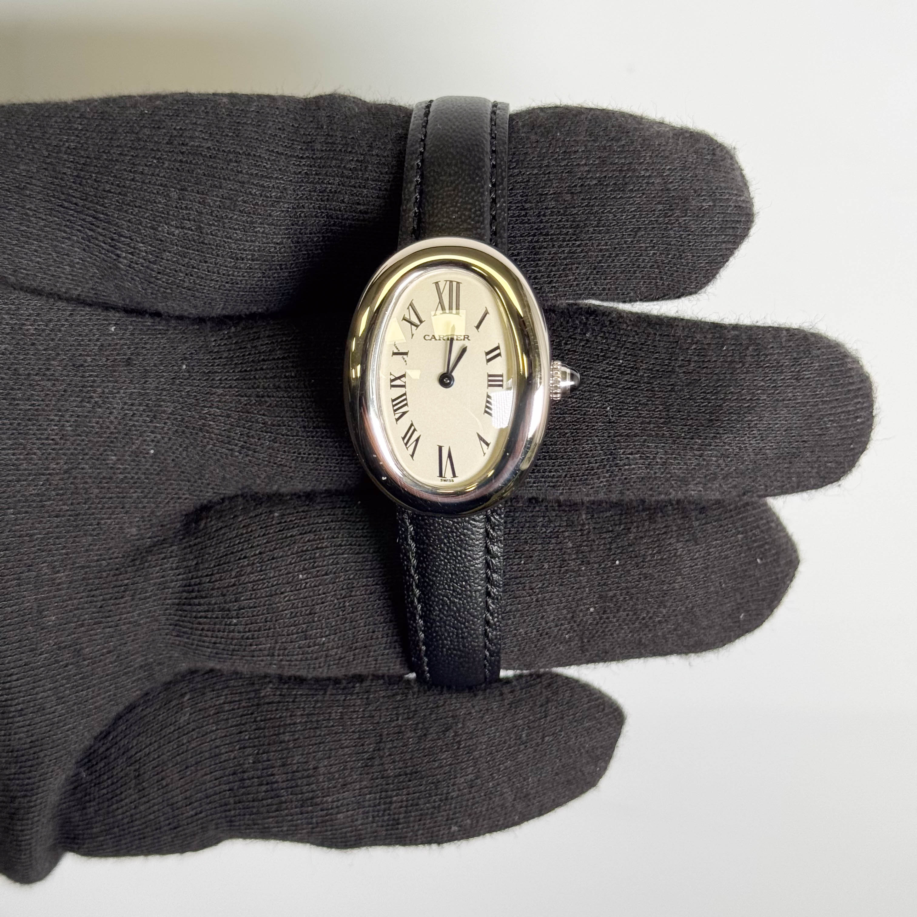 Cartier Baignoire 20mm Ivory Dial Watch Ref# W15133L2