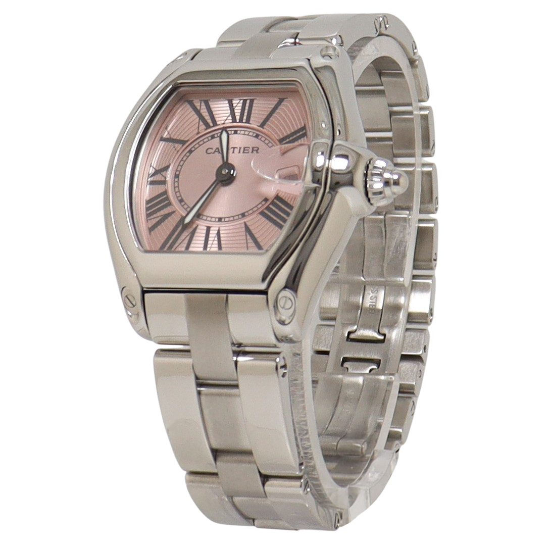 Cartier Roadster Stainless Steel 32mm Salmon Roman Dial Watch Reference#: 2675 - Happy Jewelers Fine Jewelry Lifetime Warranty