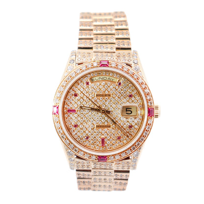 Rolex Day-Date 36mm Pave Dial Watch Ref# 18238 - Happy Jewelers Fine Jewelry Lifetime Warranty
