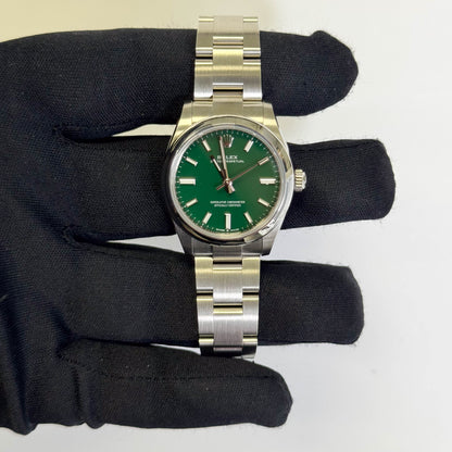 Rolex Oyster Perpetual 31mm Green Dial Watch Ref# 277200 - Happy Jewelers Fine Jewelry Lifetime Warranty