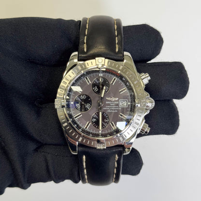 Breitling Chronomat 43mm Grey Dial Watch Ref# A13356 - Happy Jewelers Fine Jewelry Lifetime Warranty