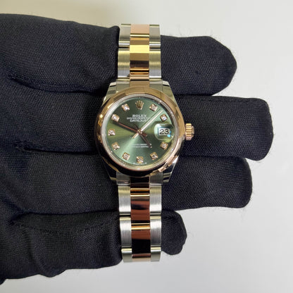 Rolex Datejust 28mm Olive Dial Watch Ref# 279161