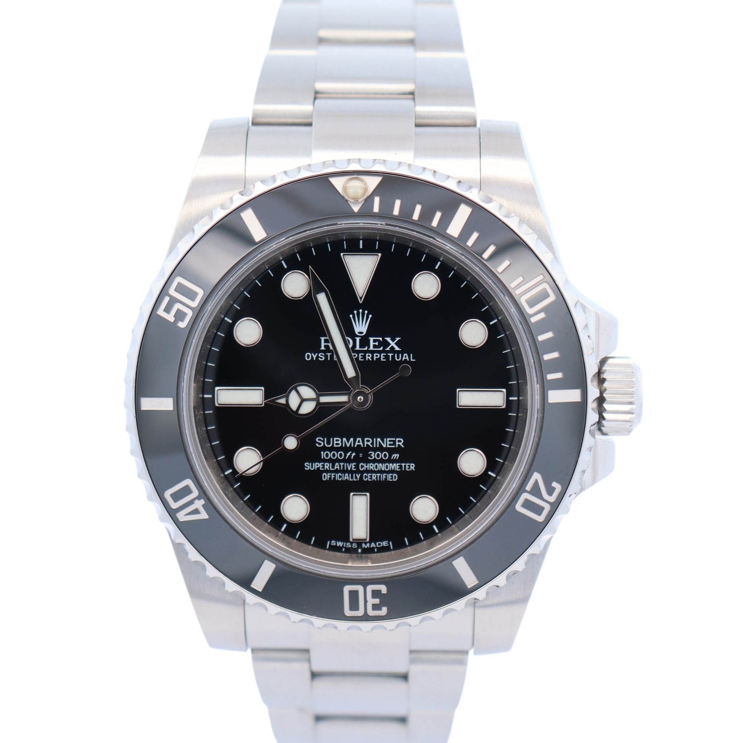 Rolex Submariner 40mm Black Dial Watch Ref# 114060