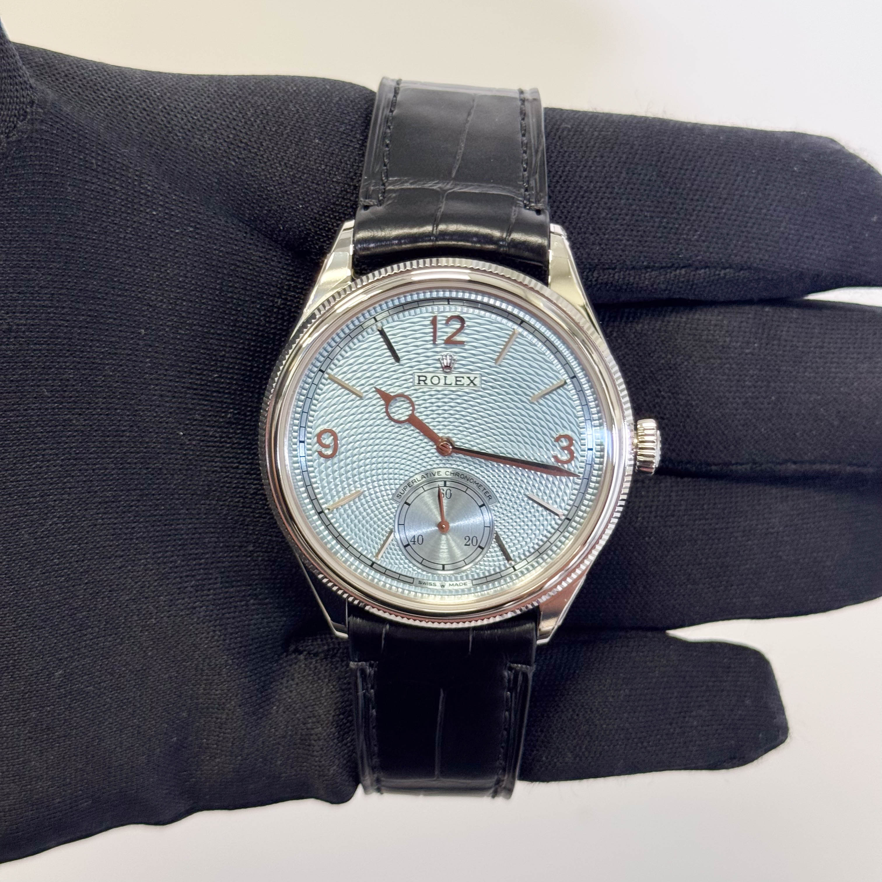 Rolex Perpetual 1908 39mm Ice Blue Dial Watch Ref# 52506 - Happy Jewelers Fine Jewelry Lifetime Warranty