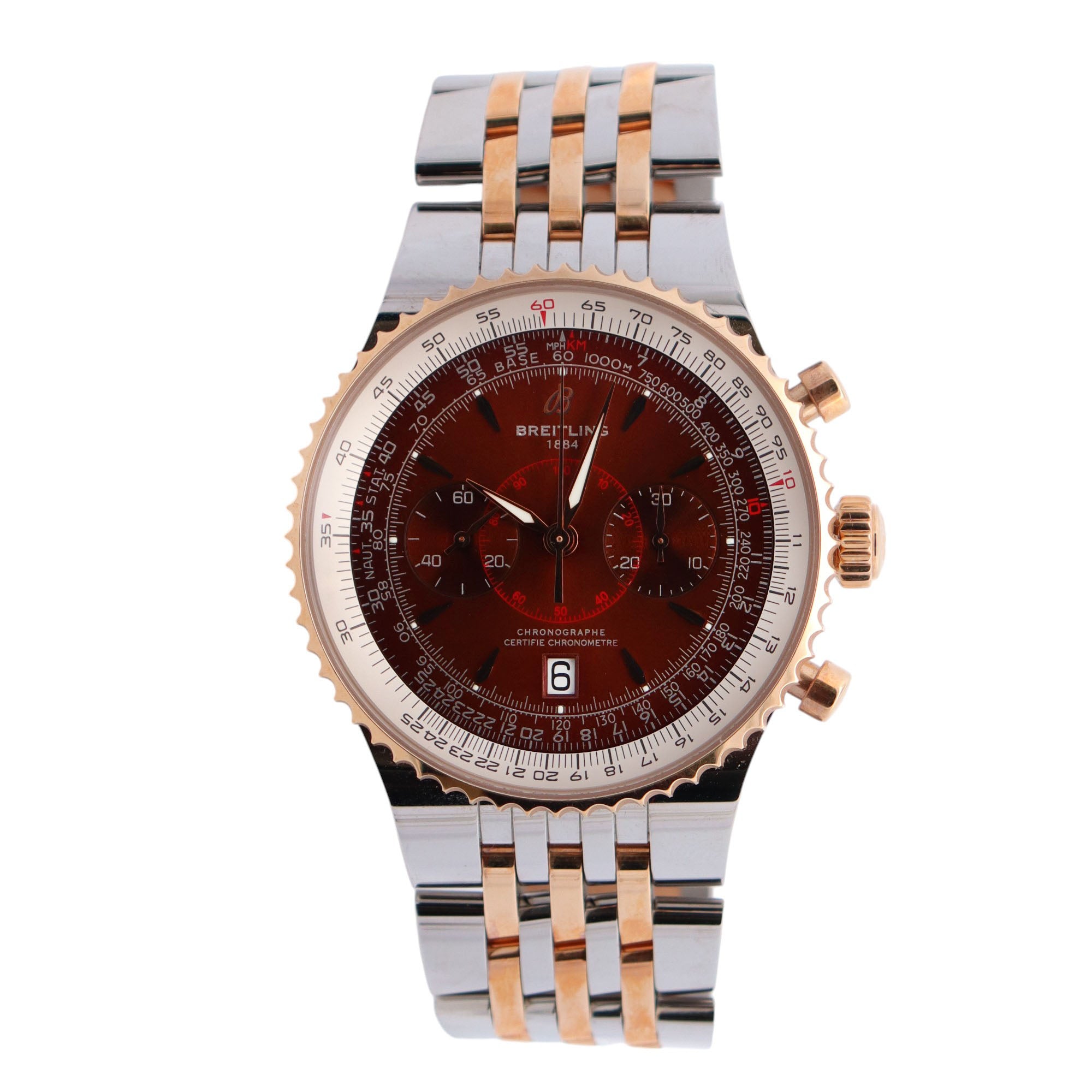 Breitling Montbrillant 47mm Brown Dial Watch Ref# C23340 - Happy Jewelers Fine Jewelry Lifetime Warranty