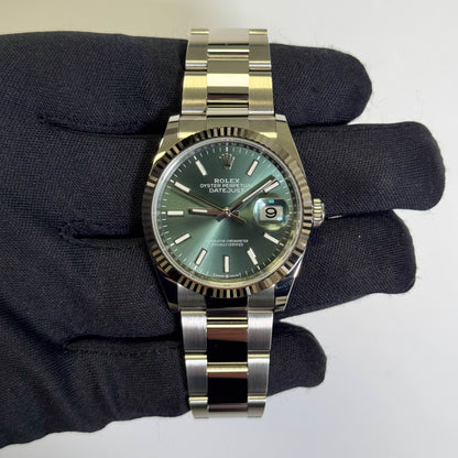 Rolex Datejust 36mm Green Dial Watch Ref# 126234 - Happy Jewelers Fine Jewelry Lifetime Warranty