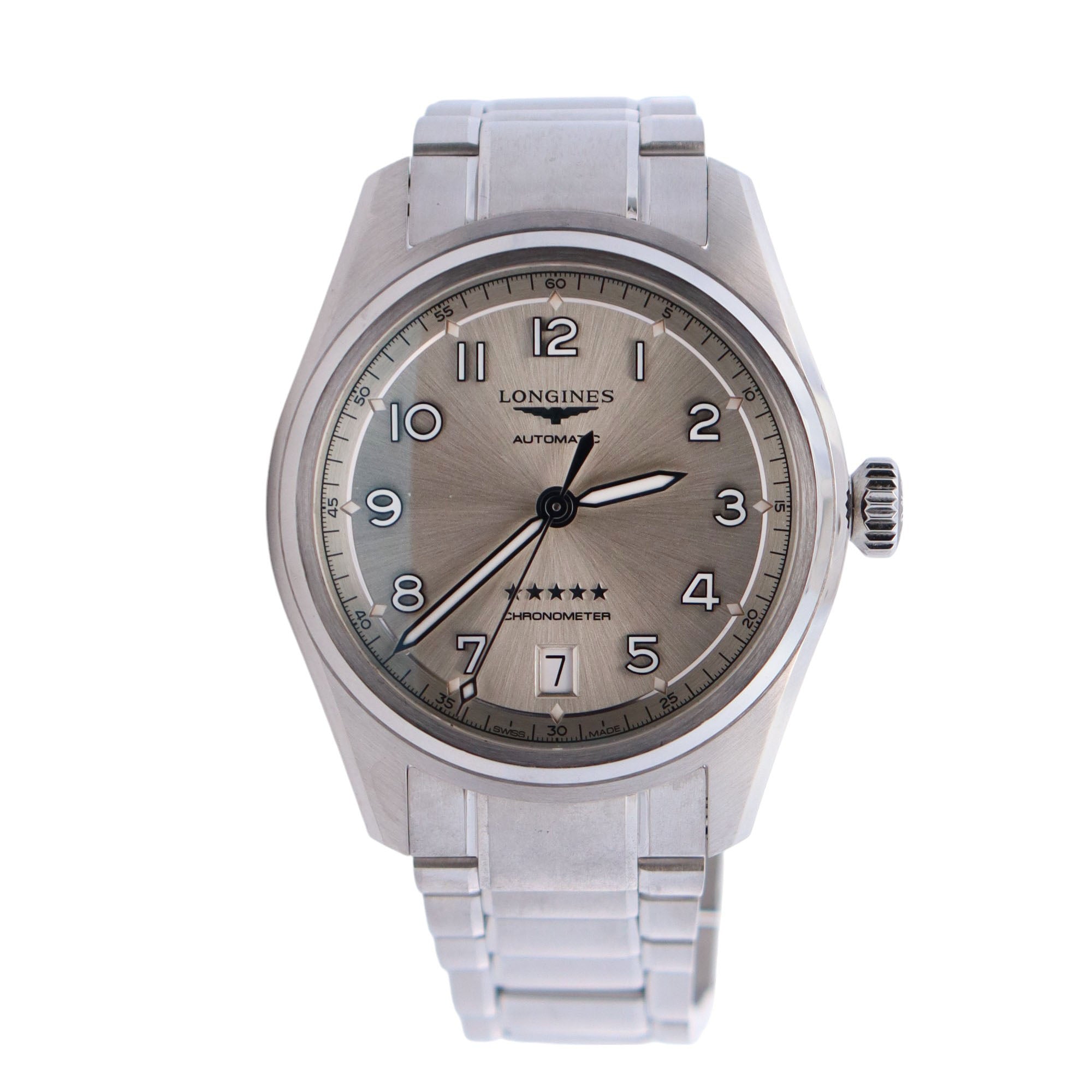 Longines Spirit 37mm Silver Dial Watch Ref# L3.410.4.63.6 - Happy Jewelers Fine Jewelry Lifetime Warranty