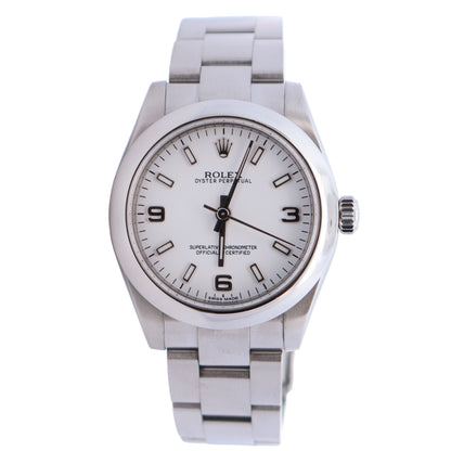 Rolex Oyster Perpetual 31mm White Dial Watch Ref# 177200 - Happy Jewelers Fine Jewelry Lifetime Warranty