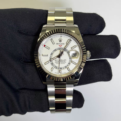 Rolex Sky-Dweller 42mm White Dial Watch Ref# 336934 - Happy Jewelers Fine Jewelry Lifetime Warranty