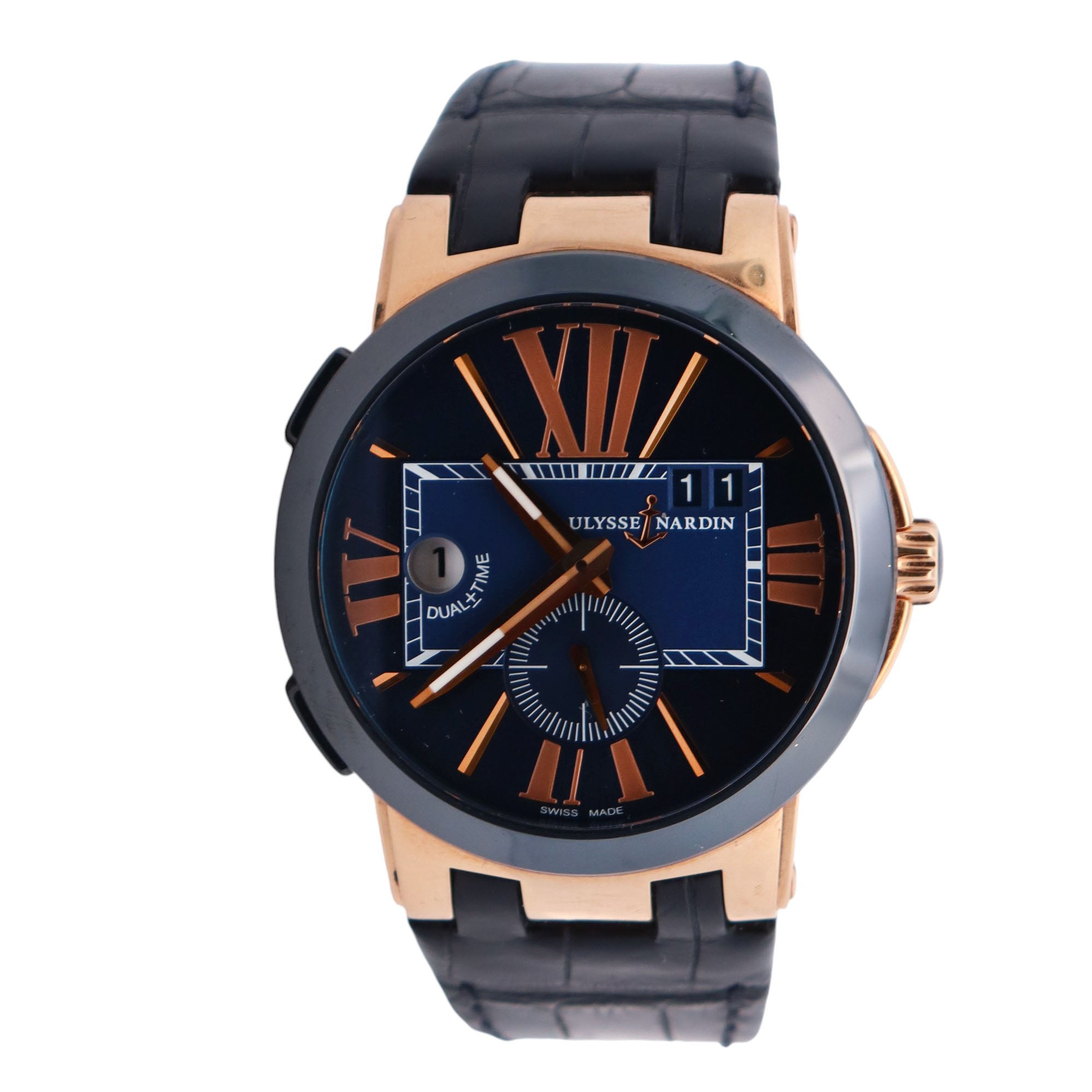 Ulysse Nardin Executive 43mm Blue Dial Ref# 246-00 - Happy Jewelers Fine Jewelry Lifetime Warranty