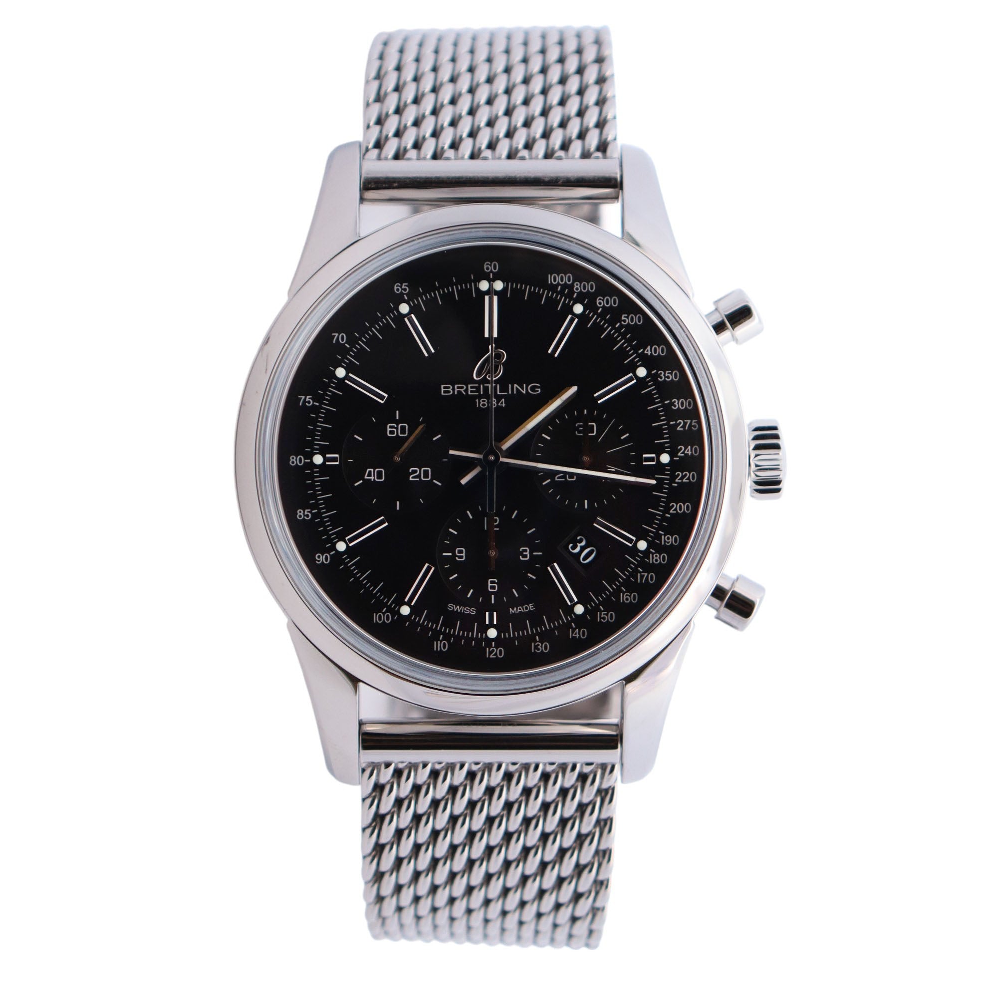 Breitling Transocean 43mm Black Dial Watch Ref# AB0152 - Happy Jewelers Fine Jewelry Lifetime Warranty