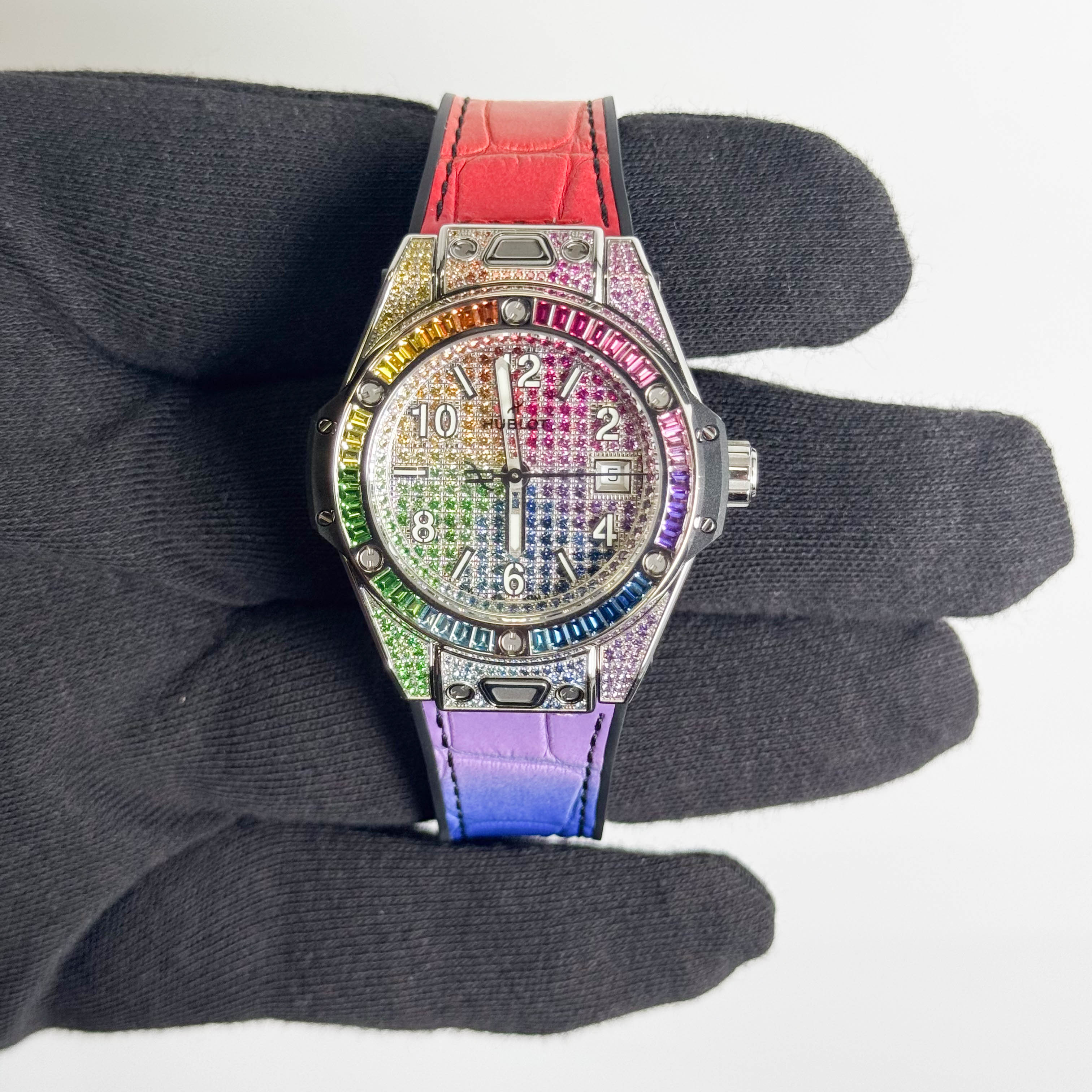 Hublot Big Bang 33mm Gem Set Dial Watch Ref# 485.SX.9900.LR.0999